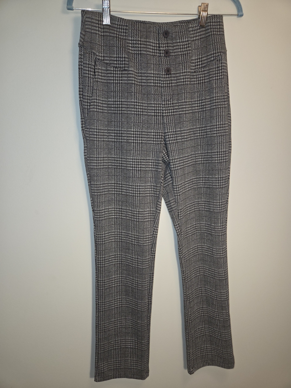 Halara Flex™ High-Waisted Glen Plaid Straight-Leg Work Pants.